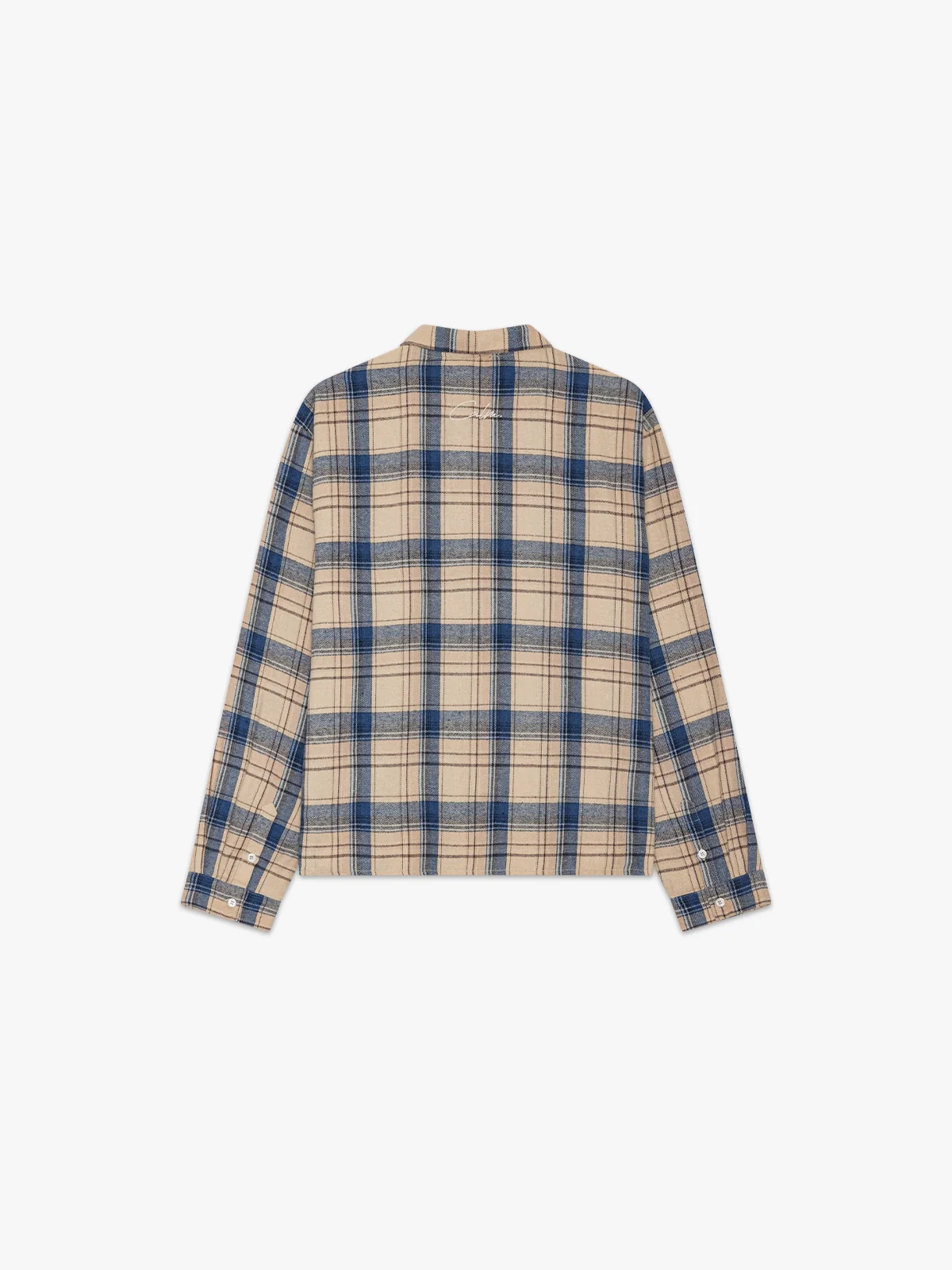 FLANNEL SHIRT BEIGE & BLUE - Image 6