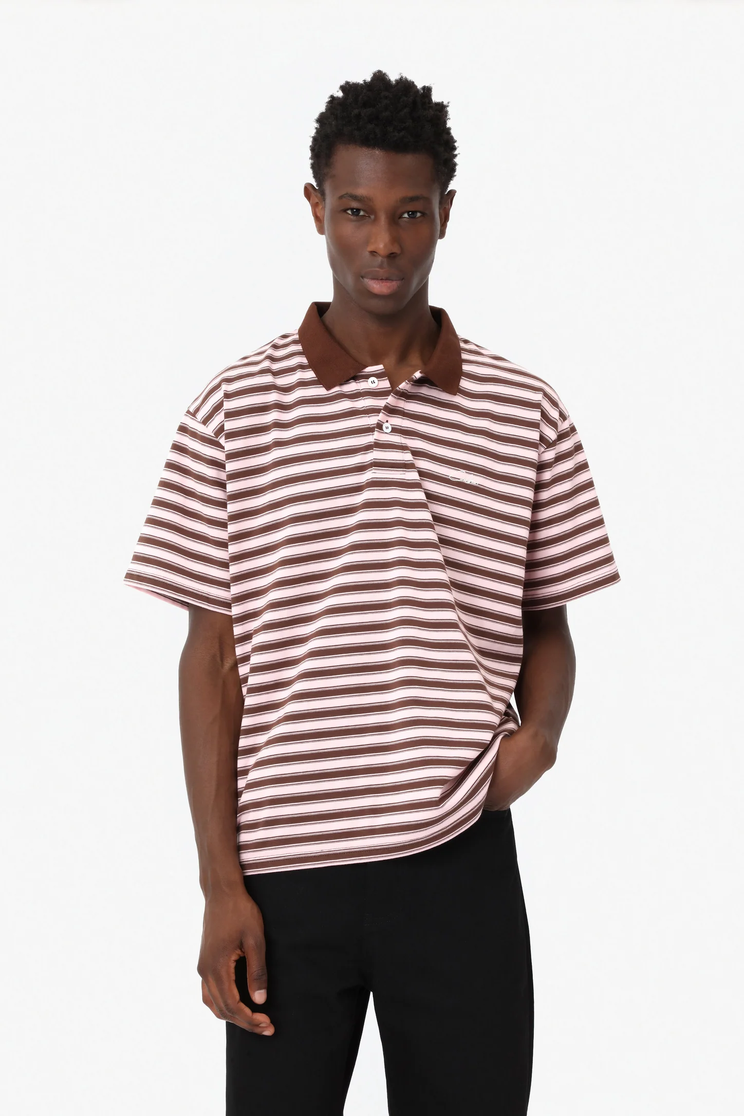 CLASSIC POLO PINK/BROWN STRIPE - Image 3