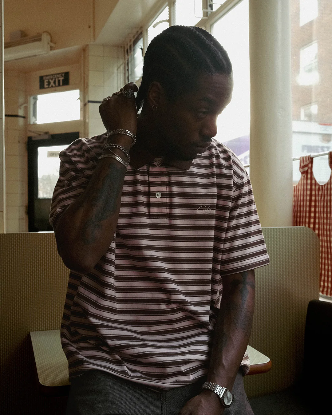 CLASSIC POLO PINK/BROWN STRIPE - Image 5