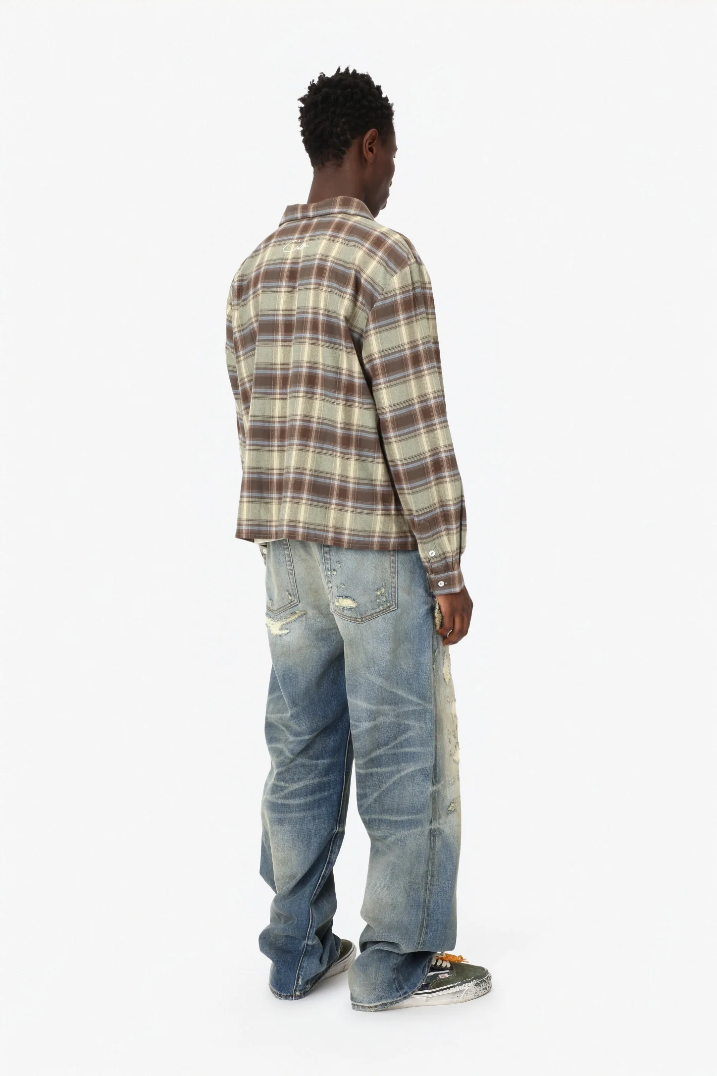 FLANNEL SHIRT GREEN, BLUE & BROWN - Image 5