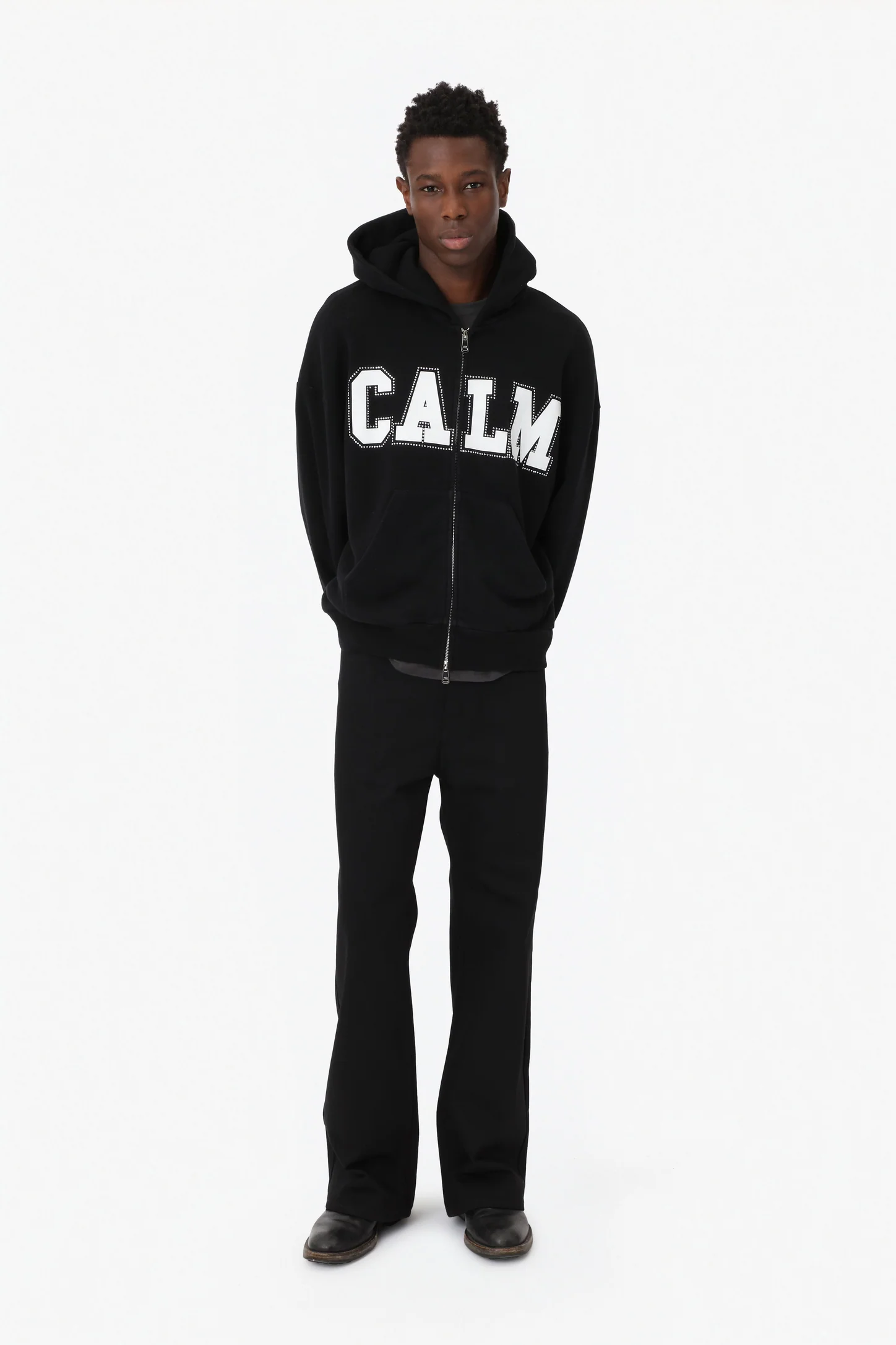 RHINESTONE BLACK HOODIE - Image 2