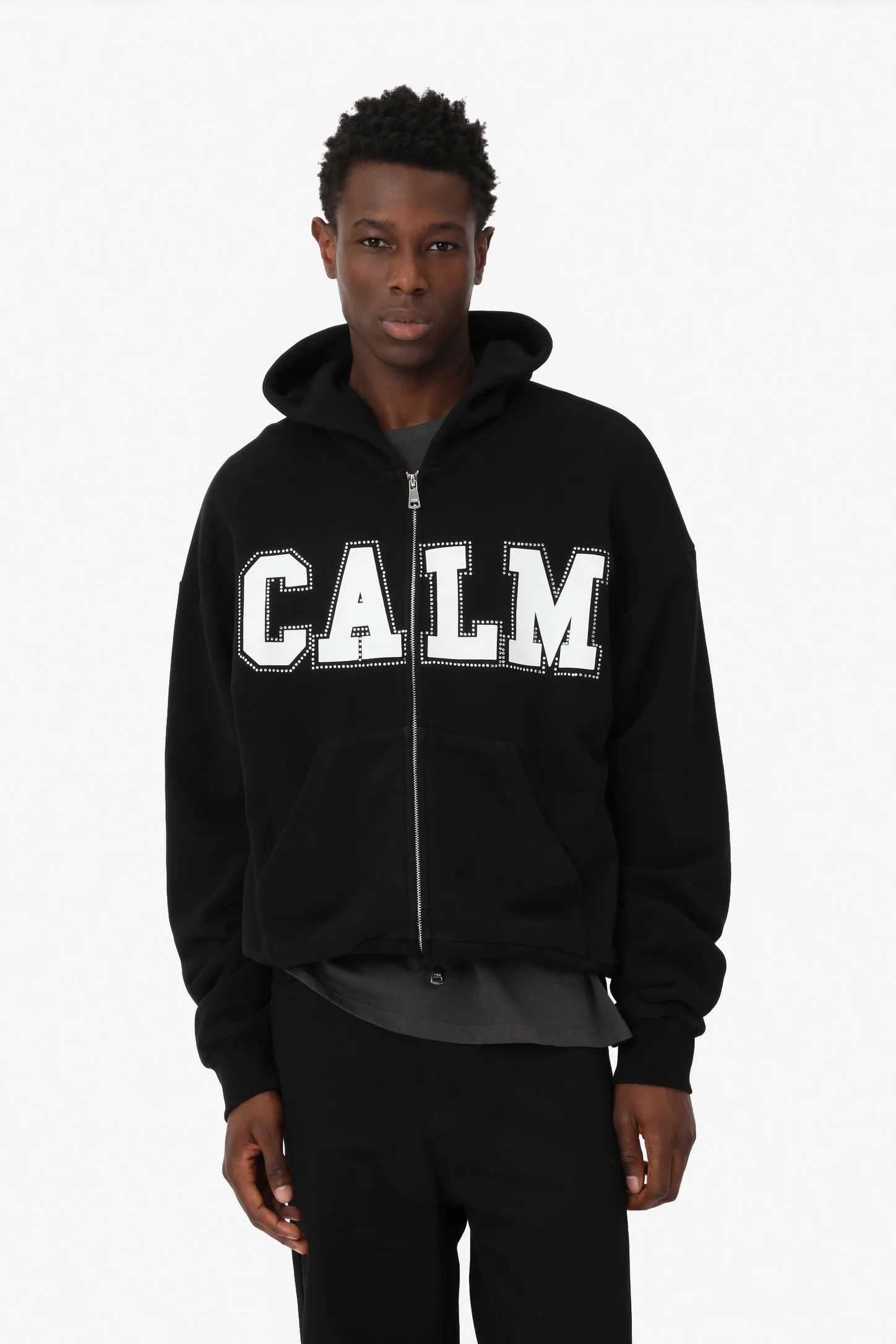 RHINESTONE BLACK HOODIE - Image 3